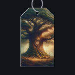 Big Old Oak Träd Enchanted Rustic Forest Bröllop Presentetikett<br><div class="desc">Märkre</div>