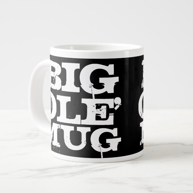 Big Ole'Mugg, Giant Jumbo Coffee Mugg, Black/White Mugg (Framsida vänster)