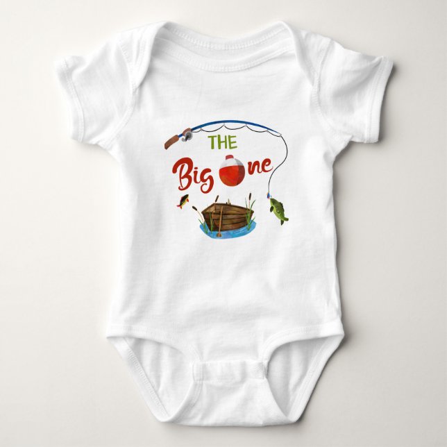 Big ONE baby bodysuite Little Fishman Boy T Shirt (Framsida)