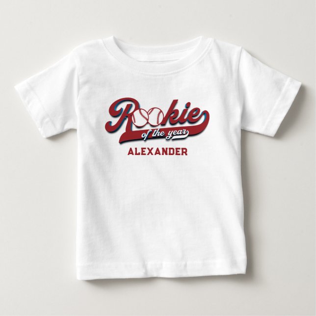 Big One Baseball Rookie Of The Year Första födelse T Shirt (Framsida)
