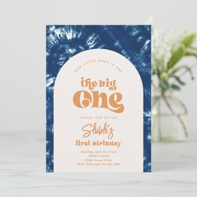 Big One Birthday-inbjudan | Inbjudan till tidsinst (Stående Fram)