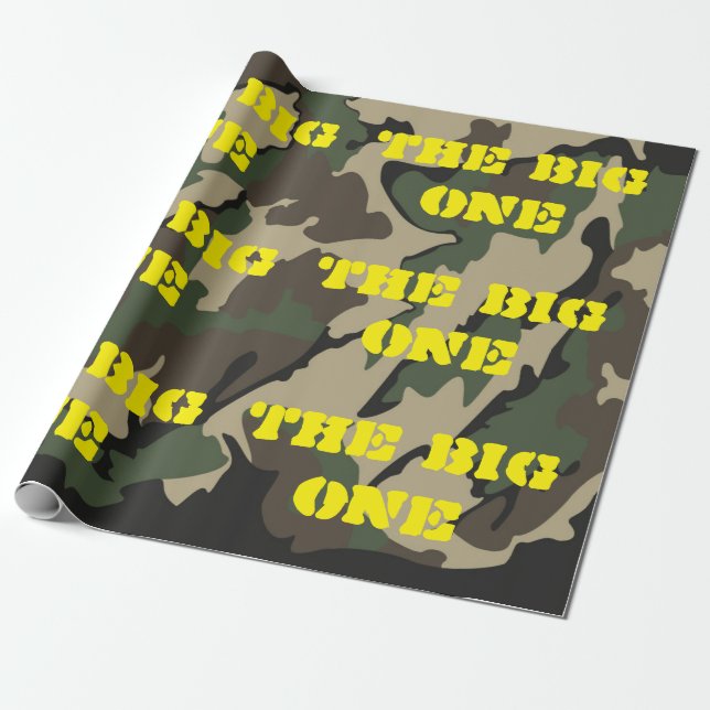 Big One Camo Wrapping Papper Presentpapper (Utrullad)