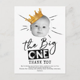 Big One First Birthday Photo Tack Vykort