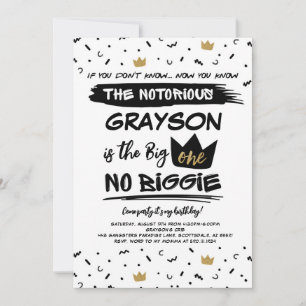 BIG One Notorious First Birthday-inbjudan Inbjudningar