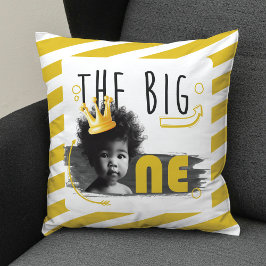 BIG ONE Photo Personlig Black White-Gult Kudde