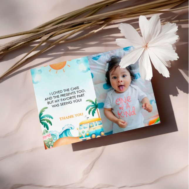 Big One, Surfa Birthday Photo Tack Kort (Skapare uppladdad)