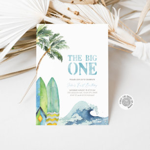 BIG ONE Surfing 1st Birthday Party bjudande Inbjudningar