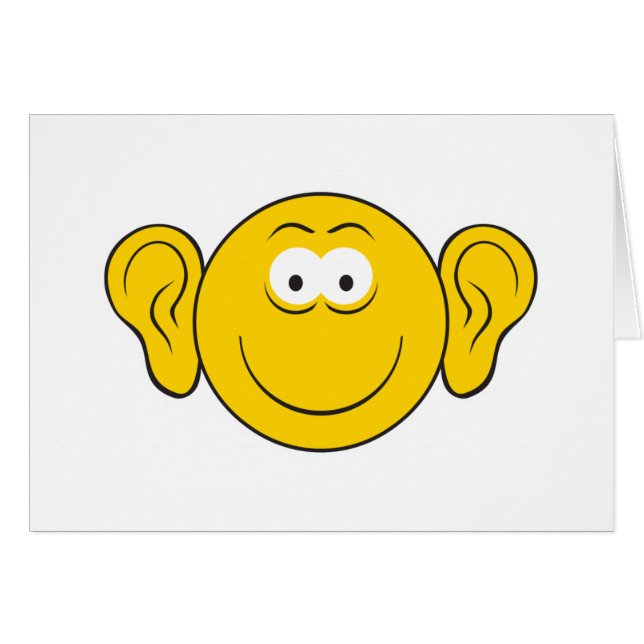 Big Öron Ansikte Hälsningskort (Framsidan Horizontal)