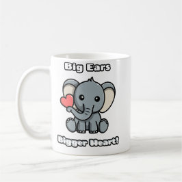 Big Öron Bigger Heart! Adsible Elephant Kaffemugg