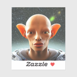 Big Öron Human som Alien Klistermärken