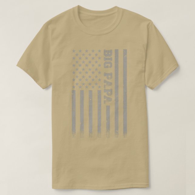 Big Papa American Flag  T Shirt (Design framsida)