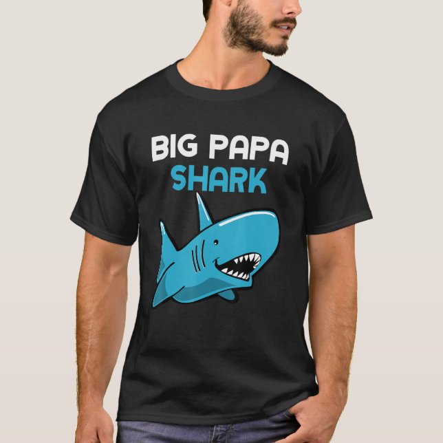 Big Papa Shark  Family T Shirt (Framsida)