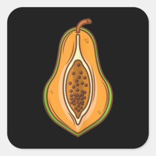Big Papaya Costume Cute Easy Halloween Cosplay Fyrkantigt Klistermärke