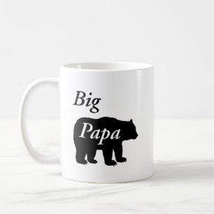 Big Pappa Bear Black and White Kaffemugg