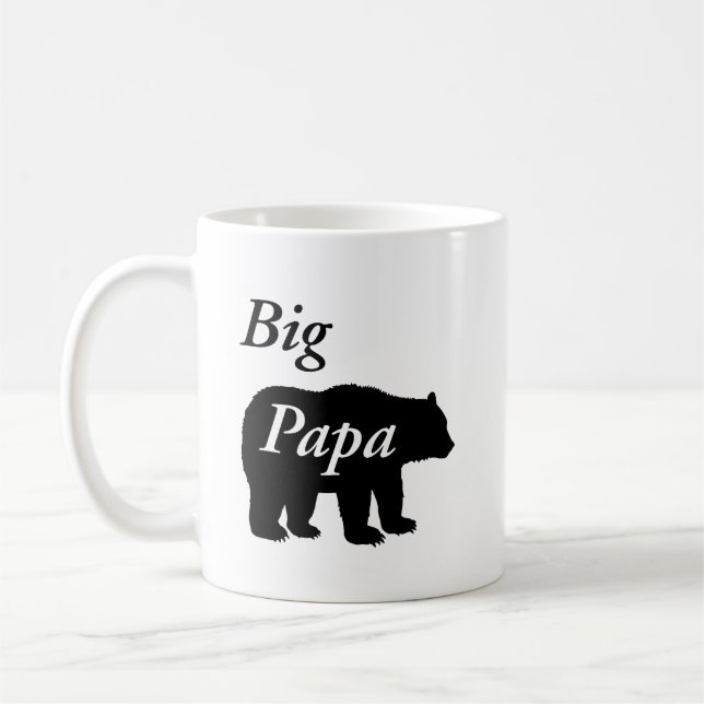 Big Pappa Bear Black and White Kaffemugg (Vänster)