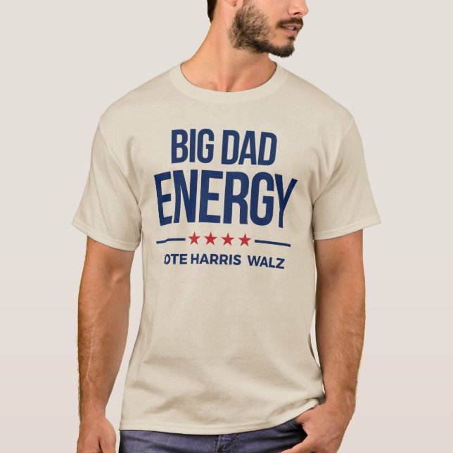 Big Pappa Energy Vote Harris Walz T Shirt (Framsida)