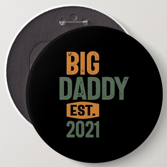 Big Pappa Est 2021 | Far Grandpa Gift Knapp (Framsida & baksida)