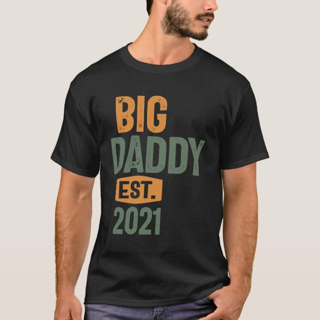 Big Pappa Est 2021 | Far Grandpa Gift T Shirt (Framsida)