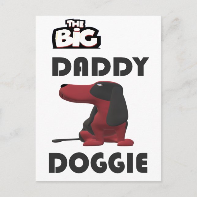 Big pappa hund hej vykort (Framsida)
