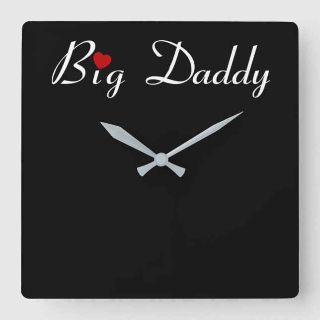 Big pappa med Red Heart Fyrkantig Klocka (Framsida)