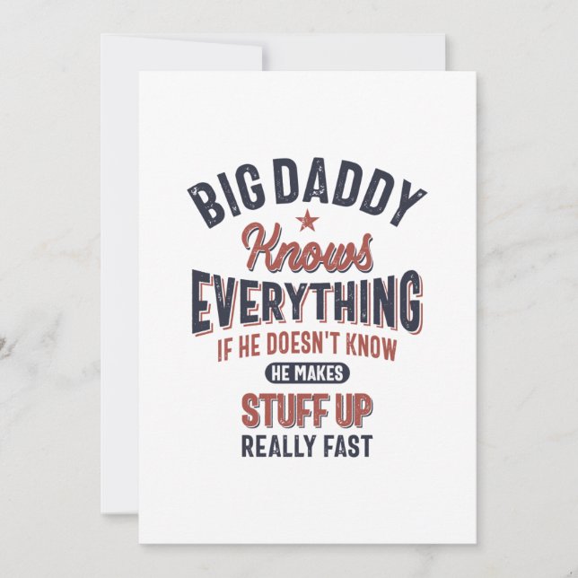 Big Pappa vet allt | Far Grandpa Inbjudningar (Framsida)