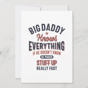 Big Pappa vet allt Far Grandpa Tack Kort