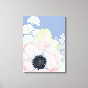Big Pastel Rosa Flower Kanvastryck