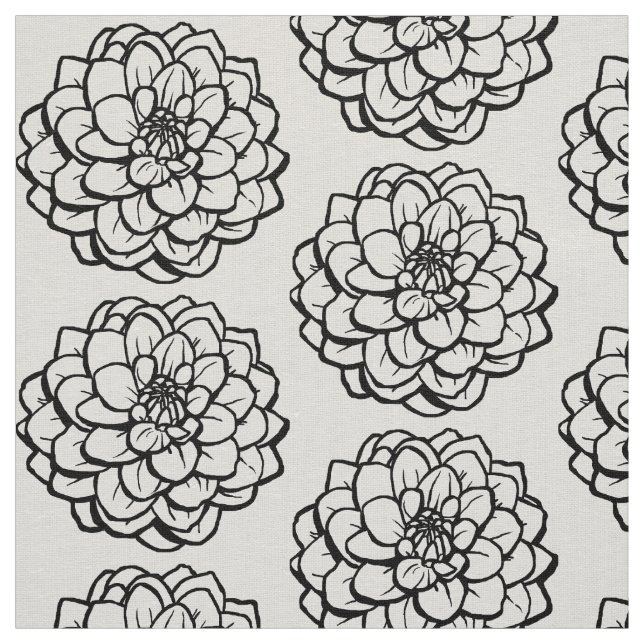 Big Pen och Bläck Dahlia-Black on White Tyg (Prov)