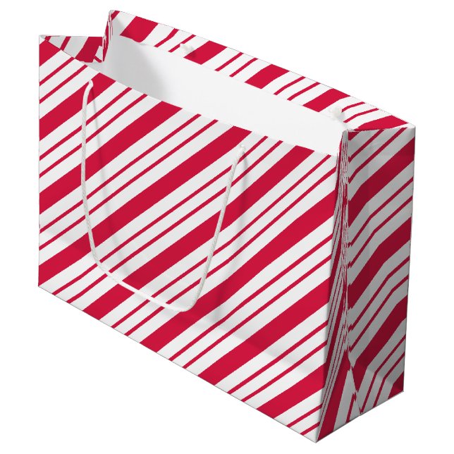 Big Peppermint Stripe Gift Bag (Framsidan Vinklad)