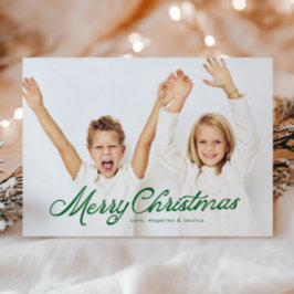 Big Photo Grönt Leting Overlay God jul Julkort