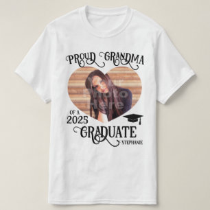 Big Photo Heart Proud Grandma 2023 Studenten T Shirt