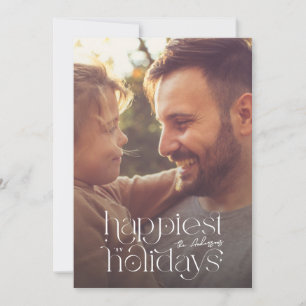 BIG PHOTOS calligraphy CHRISTMAS HAPPIEST Julkort