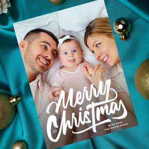 BIG PHOTOS vit text God jul Julkort