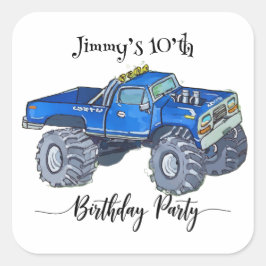 Big pickup truck fyrkantigt klistermärke