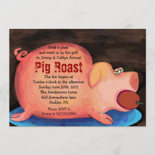 BIG PIGGY Gris Roast Pub-B-Que Party-inbjudan Inbjudningar