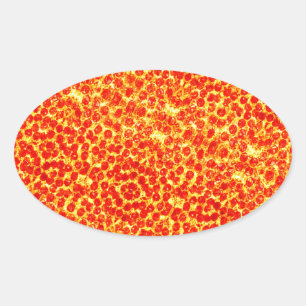 Big Pizza Mönster Ovalt Klistermärke