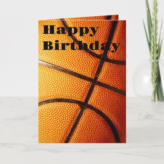 Big PLY Orange Basketball, födelsedagskort Kort (Framsida)