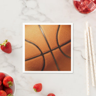 Big PLY Orange Basketball, Pappra Party Napkins Pappersservett