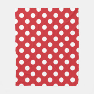 Big Polka Dot Mönster Fire Engine Red Fleecefilt