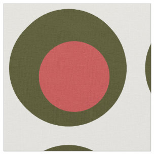 Big Polka Dot Mönster / Grönt Olive med Pimento Tyg