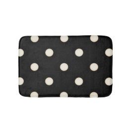 Big Polka dots Antique White and Black Badrumsmatta