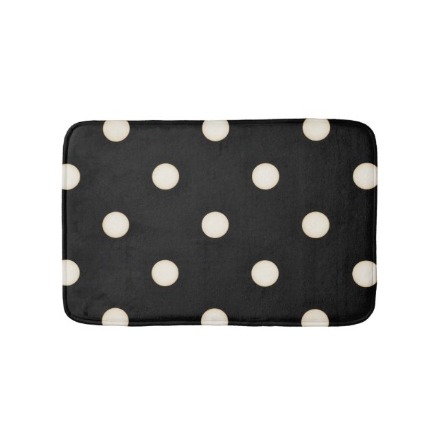 Big Polka dots Antique White and Black Badrumsmatta (Framsidan)