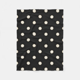 Big Polka dots Antique White and Black Fleecefilt