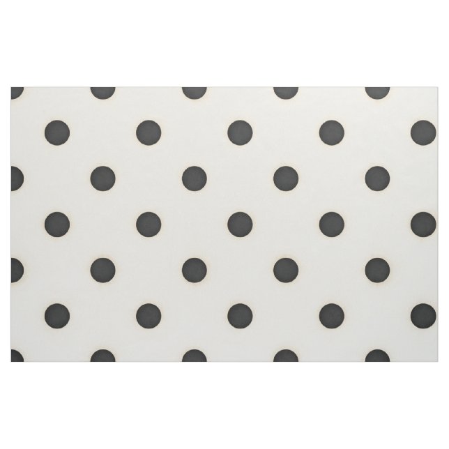 Big Polka dots Black & Antique White Tyg (Fat Quarter)