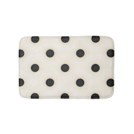 Big Polka dots Black och Antique White Badrumsmatta