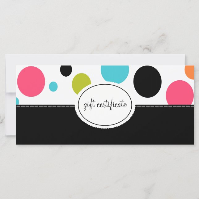 Big Polka dots Boutique Stil Gift-certifikat (Framsida)