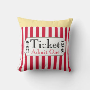 Big Popcorn Movie Biljett Cinema Pillow Kudde