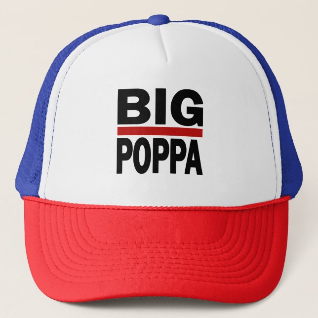 Big Poppa Hip hop Pappa Fars dag Truckerkeps (Framsida)