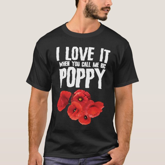 Big Poppy Flowers Blommigt Designer Florist Pun T Shirt (Framsida)