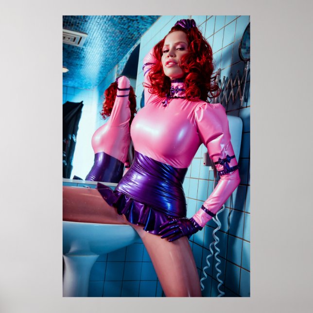 BIG POSTER - rosa & BLUE LATEX - Bianca Beauchamp (Framsidan)